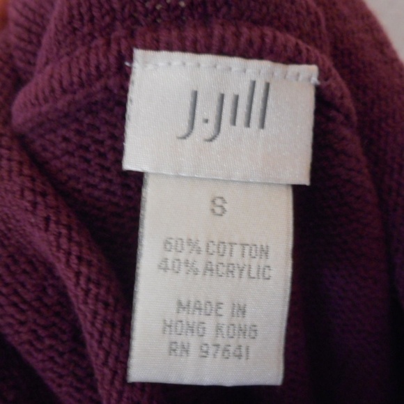 J. Jill Burgundy Sweater cotton blend lightweight - Picture 5 of 8